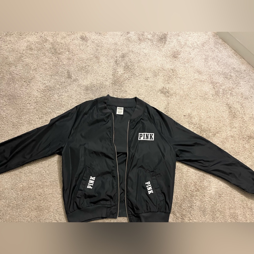 "Pink"  Black/White Bomber Jacket